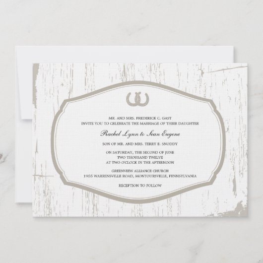 Rustige Hoefijzers Barn Wedding Kaart (Voorkant)