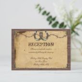 Rustige Hoefijzers bruiloft Informatiekaartje (Staand voorkant)