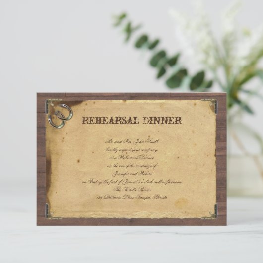 Rustige Hoefijzers bruiloft Kaart (Staand voorkant)