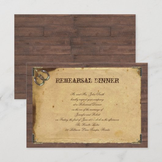 Rustige Hoefijzers bruiloft Kaart (Voorkant / Achterkant)