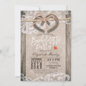 Rustige Hoefijzers Burlap Lace Bachelorette Party Kaart (Voorkant)