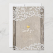 Rustige Hoefijzers Burlap Lace Bachelorette Party Kaart (Achterkant)