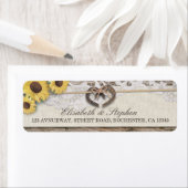 Rustige Hoefijzers Burlap Lace Sunflower Weddings Etiket (Insitu)