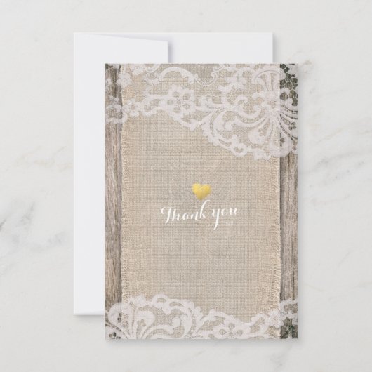 Rustige Hoefijzers Burlap Lace Wedding RSVP Antwoo (Achterkant)