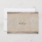 Rustige Hoefijzers Burlap Lace Wedding RSVP Antwoo (Achterkant)