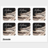 Rustige Hoefijzers Cowboy Wedding Favor Squ Vierkante Sticker (Vel)