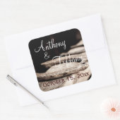 Rustige Hoefijzers Cowboy Wedding Favor Squ Vierkante Sticker (Envelop)
