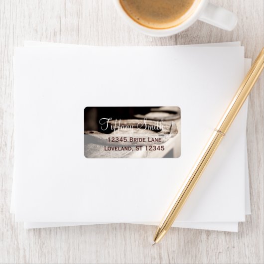 Rustige Hoefijzers Cowboy Wedding Label (Insitu)