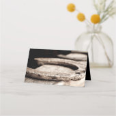 Rustige Hoefijzers Cowboy Wedding Plaatskaartje (Achterkant)