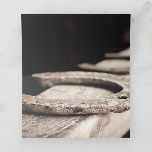 Rustige Hoefijzers Cowboy Wedding Plaatskaartje (Binnenkant ongevouwen)