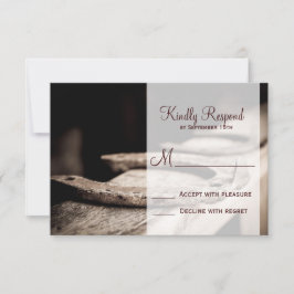 Rustige Hoefijzers Cowboy Wedding RSVP-kaart RSVP Kaartje