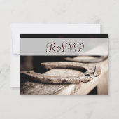 Rustige Hoefijzers Cowboy Wedding RSVP-kaart RSVP Kaartje (Achterkant)