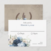 Rustige Hoefijzers en bloemen Barn Wood Kaart (Voorkant / Achterkant)