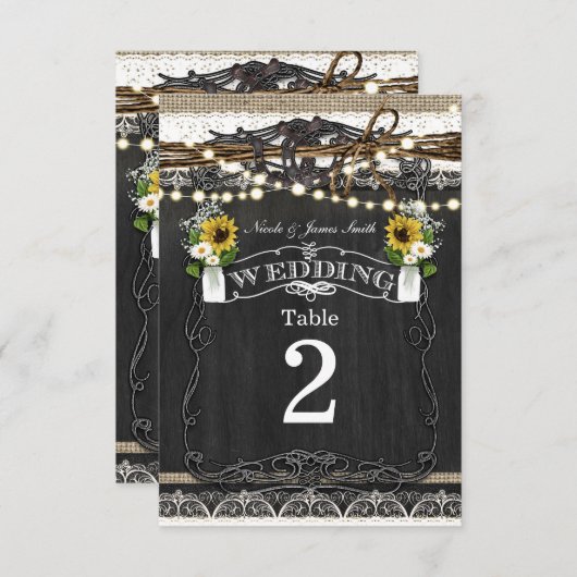 Rustige Hoefijzers en bloemen Landentabelnummers Kaart (Voorkant / Achterkant)