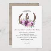 Rustige Hoefijzers en bloemen Paars Kaart (Voorkant / Achterkant)