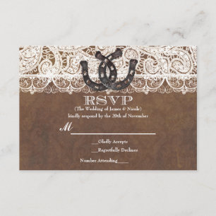 Rustige Hoefijzers en RSVP-kaart met Lace Country  RSVP Kaartje