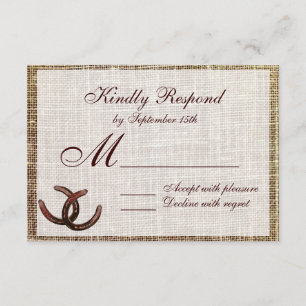 Rustige Hoefijzers Landbruiloft RSVP-kaarten RSVP Kaartje