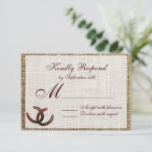 Rustige Hoefijzers Landbruiloft RSVP-kaarten RSVP Kaartje (Staand voorkant)