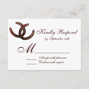 Rustige Hoefijzers Landbruiloft RSVP-kaarten RSVP Kaartje