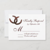 Rustige Hoefijzers Landbruiloft RSVP-kaarten RSVP Kaartje (Voorkant)