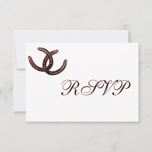 Rustige Hoefijzers Landbruiloft RSVP-kaarten RSVP Kaartje (Achterkant)