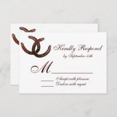 Rustige Hoefijzers Landbruiloft RSVP-kaarten RSVP Kaartje (Voorkant / Achterkant)