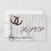 Rustige Hoefijzers Landbruiloft RSVP-kaarten RSVP Kaartje (Achterkant)