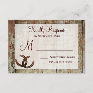 Rustige Hoefijzers Landbruiloft RSVP-kaarten RSVP Kaartje