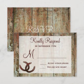 Rustige Hoefijzers Landbruiloft RSVP-kaarten RSVP Kaartje (Voorkant / Achterkant)
