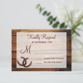 Rustige Hoefijzers Landbruiloft RSVP-kaarten RSVP Kaartje (Staand voorkant)