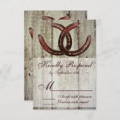 Rustige Hoefijzers Landstijl Weddenschap RSVP (Voorkant / Achterkant)