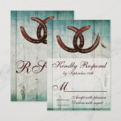 Rustige Hoefijzers Landstijl Weddenschap RSVP (Voorkant / Achterkant)