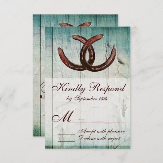 Rustige Hoefijzers Landstijl Weddenschap RSVP (Voorkant / Achterkant)