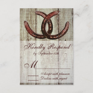 Rustige Hoefijzers Landstijl Weddenschap RSVP Kaartje