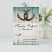 Rustige Hoefijzers Landstijl Weddenschap RSVP Kaartje (Staand voorkant)