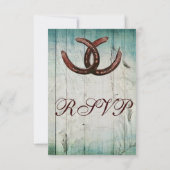 Rustige Hoefijzers Landstijl Weddenschap RSVP Kaartje (Achterkant)