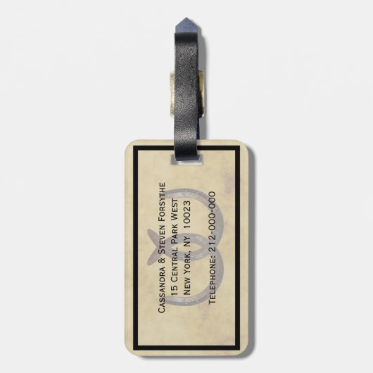 Rustige Hoefijzers met BG Bagagelabel (Achterkant verticaal)