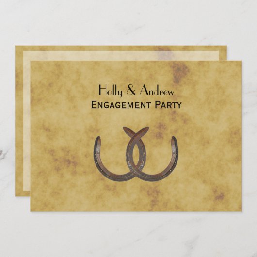 Rustige Hoefijzers met BG H-Verloving Kaart (Voorkant / Achterkant)