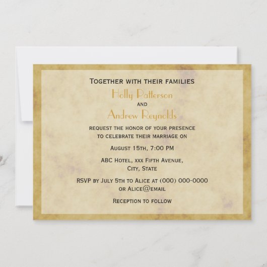 Rustige Hoefijzers met BG H Wedding Kaart (Achterkant)