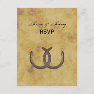 Rustige Hoefijzers met BG RSVP Uitnodiging Briefkaart