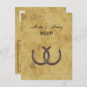 Rustige Hoefijzers met BG RSVP Uitnodiging Briefkaart (Voorkant / Achterkant)