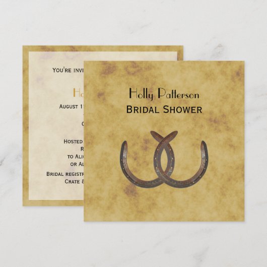 Rustige Hoefijzers met BG SQ-Vrijgezellenfeest Kaart (Voorkant / Achterkant)