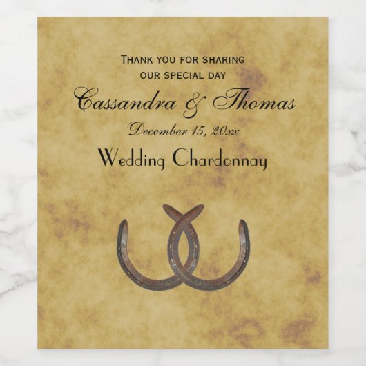 Rustige Hoefijzers met BG Wijn Etiket (Enkel label)