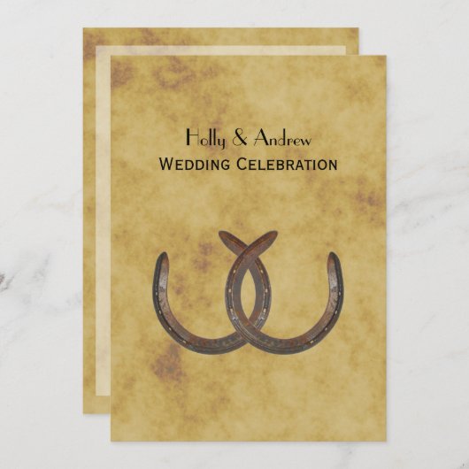 Rustige Hoefijzers met een BG/bruiloft Kaart (Voorkant / Achterkant)