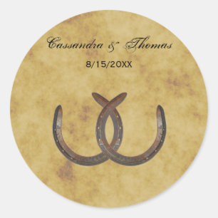 Rustige Hoefijzers Onderdruk BG-envelopzegels Ronde Sticker