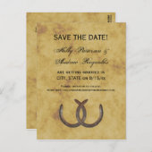 Rustige Hoefijzers Onderdruk BG sparen de Datum Aankondigingskaart (Voorkant / Achterkant)