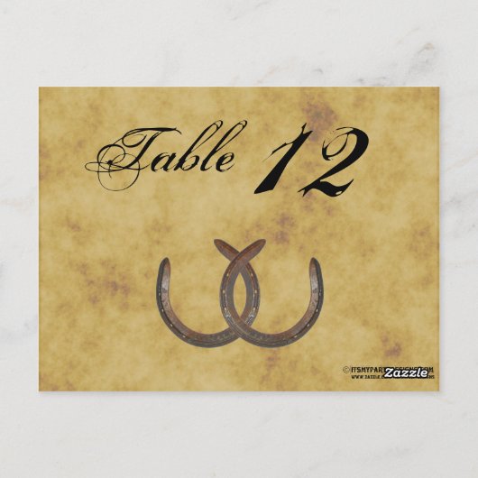 Rustige Hoefijzers Onderdruk BG-tabelnummer Briefkaart (Achterkant)