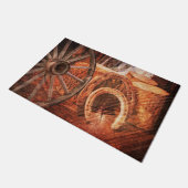 Rustige Hoefijzers op wielwielen Westerne stijl Deurmat (Schuin)