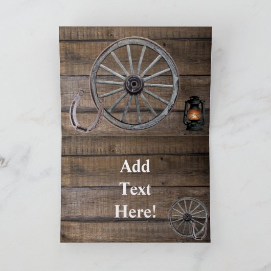 Rustige Hoefijzers op wielwielen Westerne stijl Feestdagen Kaart (Binnen)