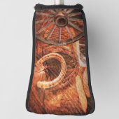 Rustige Hoefijzers op wielwielen Westerne stijl Golfheadcover (Draai 90)